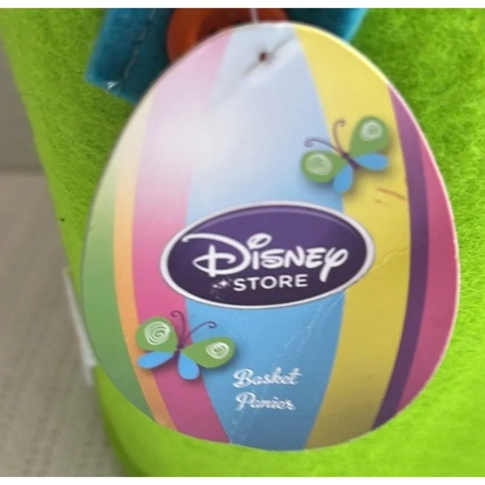 Disney Store Thumper Felt Easter Basket Green Blue Handle Bambi Bunny Tote NWT